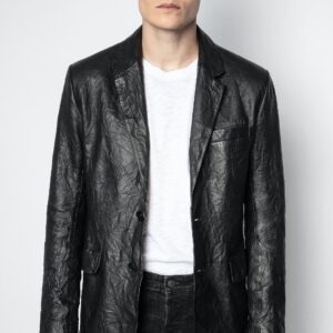 5. Chaqueta Valfried de Cuero Arrugado