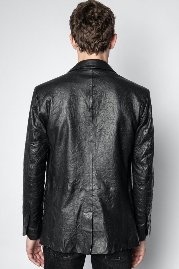5. Chaqueta Valfried de Cuero Arrugado - Imagen 2